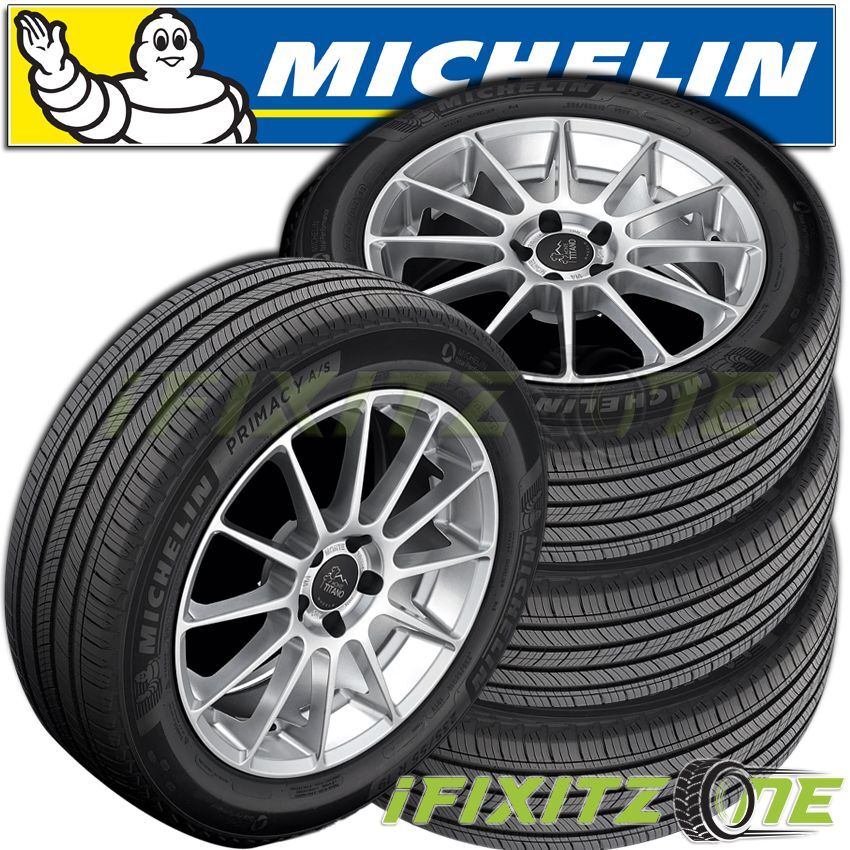 4 Michelin Primacy A/S 225/60R18 100H Tires, M+S, All Season, 55K Mile