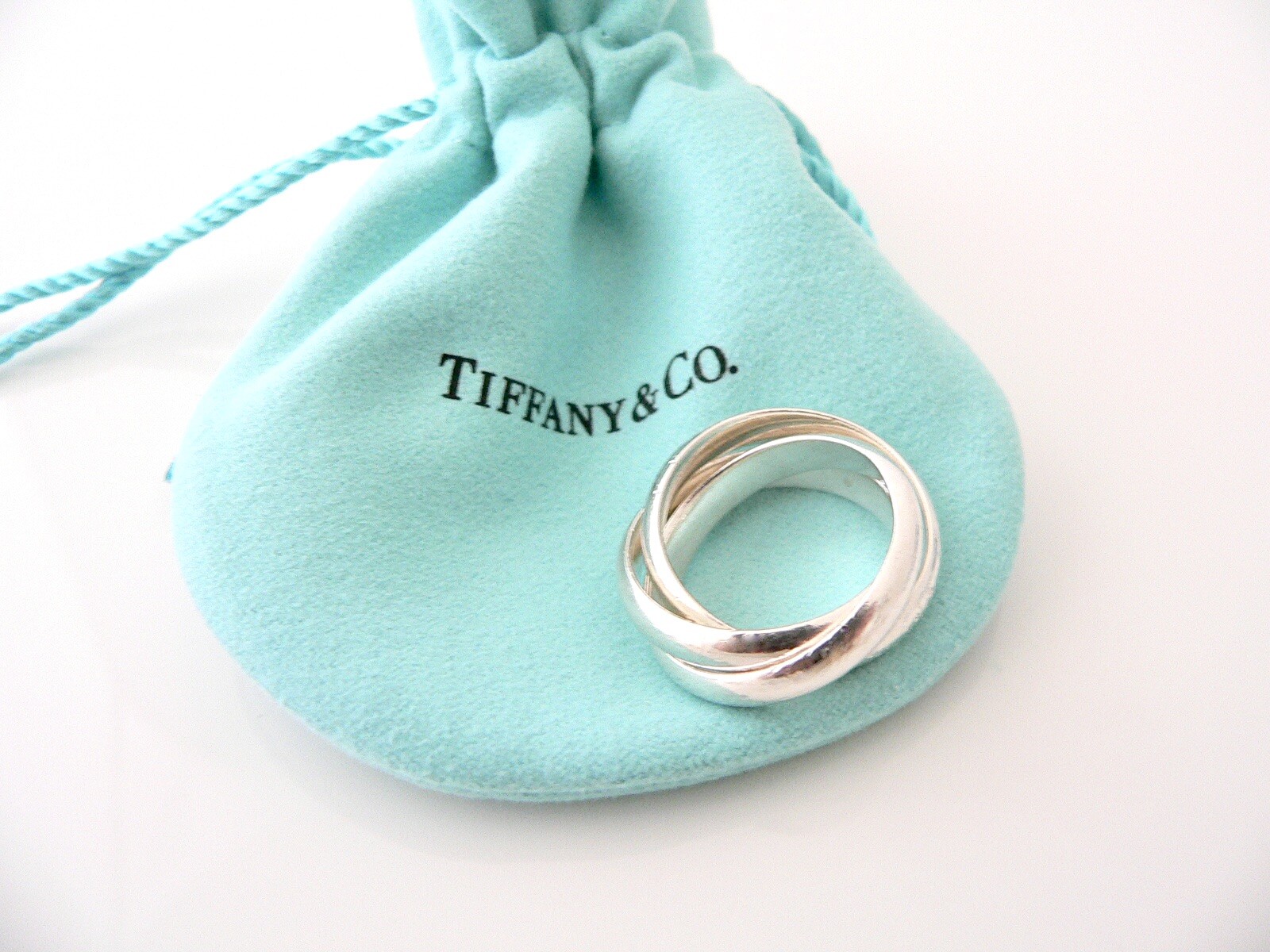 Tiffany & Co Triple Rolling Ring Band Silver Picasso Califfe  Sz 7 Gift Pouch