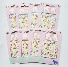 8x Mini Unicorn Themed "Girl" Tattoos 46 Count Each Pack, SEALED C19