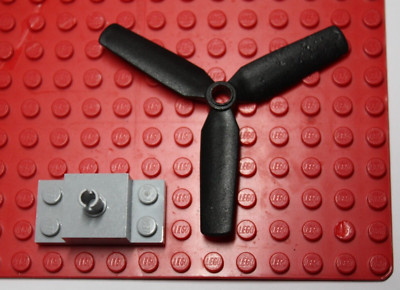 LEGO 2 St. Teile ( Rotor Propeller 3 Klingen schwarz + 30592 Rotorhalter grau)