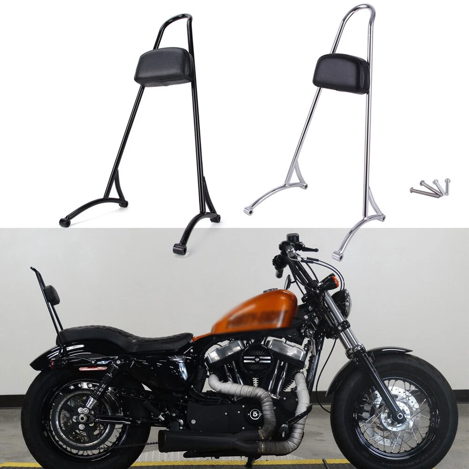 Respaldo Sissy Bar personalizado para Harley Iron Sportster XL 883 1200 48 72 pasajero Foto 3 de 4