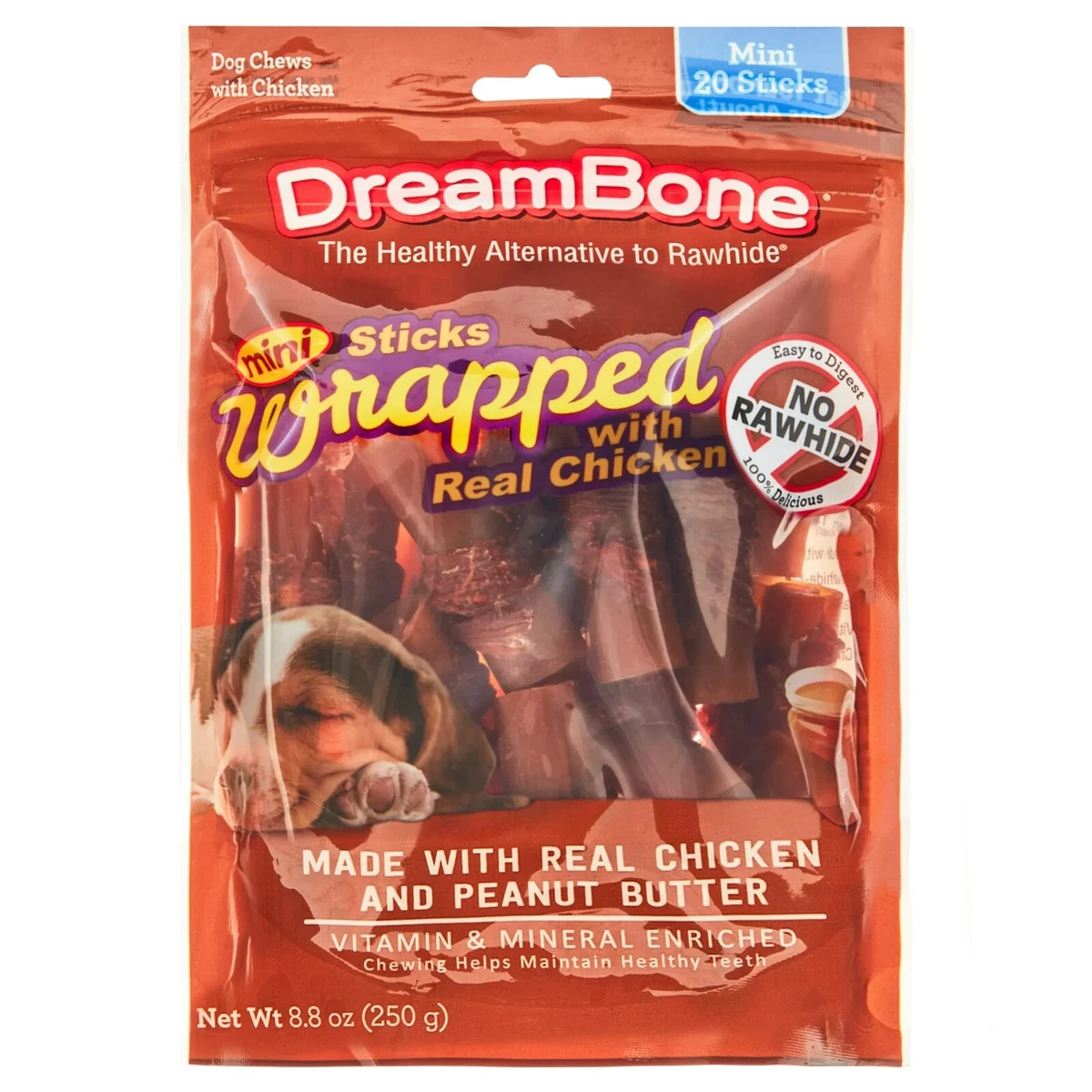Peanut butter clearance rawhide dog chews