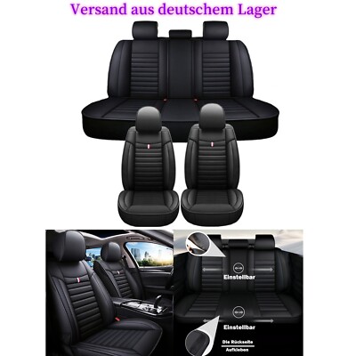 Für VW Sitzbezug Komplettset 5-Sitzer Kunstleder Wasserdicht NEU -Vorne+Hinten 