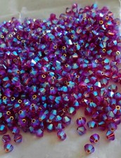 Swarovski 5328 4mm bicone beads, Fuchsia AB2X 36pcs 