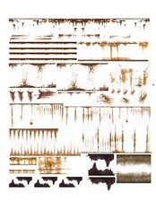 Weathering Freight Rust Dent Stain HO Scale 1:87 Decals 8.5"x11"