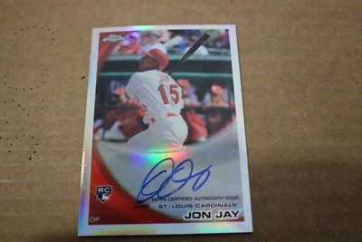 Jon Jay 2010 Topps Chrome Refractor Autograph 419/499 Rookie Cardinals