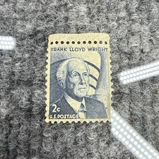 Frank Lloyd Wright 2¢ U.S. Postage Stamp – 1960 Issue, Blue, Vintage