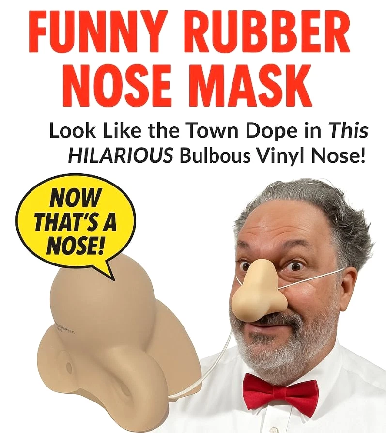 1 Funny JUMBO BULBOUS RUBBER NOSE Mask Jimmy Durante SCHNOZ Costume Cartoon Gag - Image 2 of 4