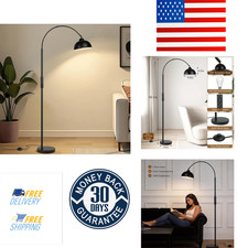 Modern Arc Floor Lamp with Remote Control 12W Stepless Dimmable Arched Standing