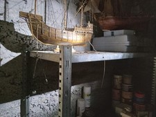 Modello Veliero d'Epoca in Legno - Vascello Antico Artigianale - Vintage