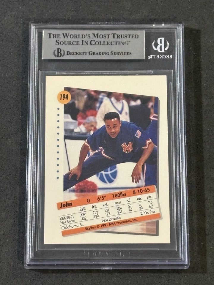 Tarjeta autografiada firmada por John Starks 1991-92 Skybox Rookie Beckett Bas auténtica Foto 2 de 2