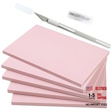5 Pack Rectangular Rubber Stamp Carving 4x6 Linoleum Blocks for Printmaking