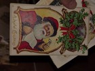 Vintage Christmas Greeting Cards Lot Santa Claus Holly Embossed — photo 7