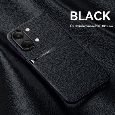 For Xiaomi Poco X8 Pro Max, Phone Case Magnetic Soft Rubber Leather Fell Cover