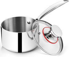 P&P CHEF 3 Quarts Tri-Ply Stockpot and Saucepan, Stainless Steel Sauce Pan with