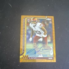 Topps Chrome 2023 Jalin Lane Rookie Gold Autograph Football Card /50 Commanders