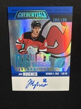 19-20 UD Credentials Hockey RC Auto Debut Ticket Access RTAA-JH Jack Hughes /199