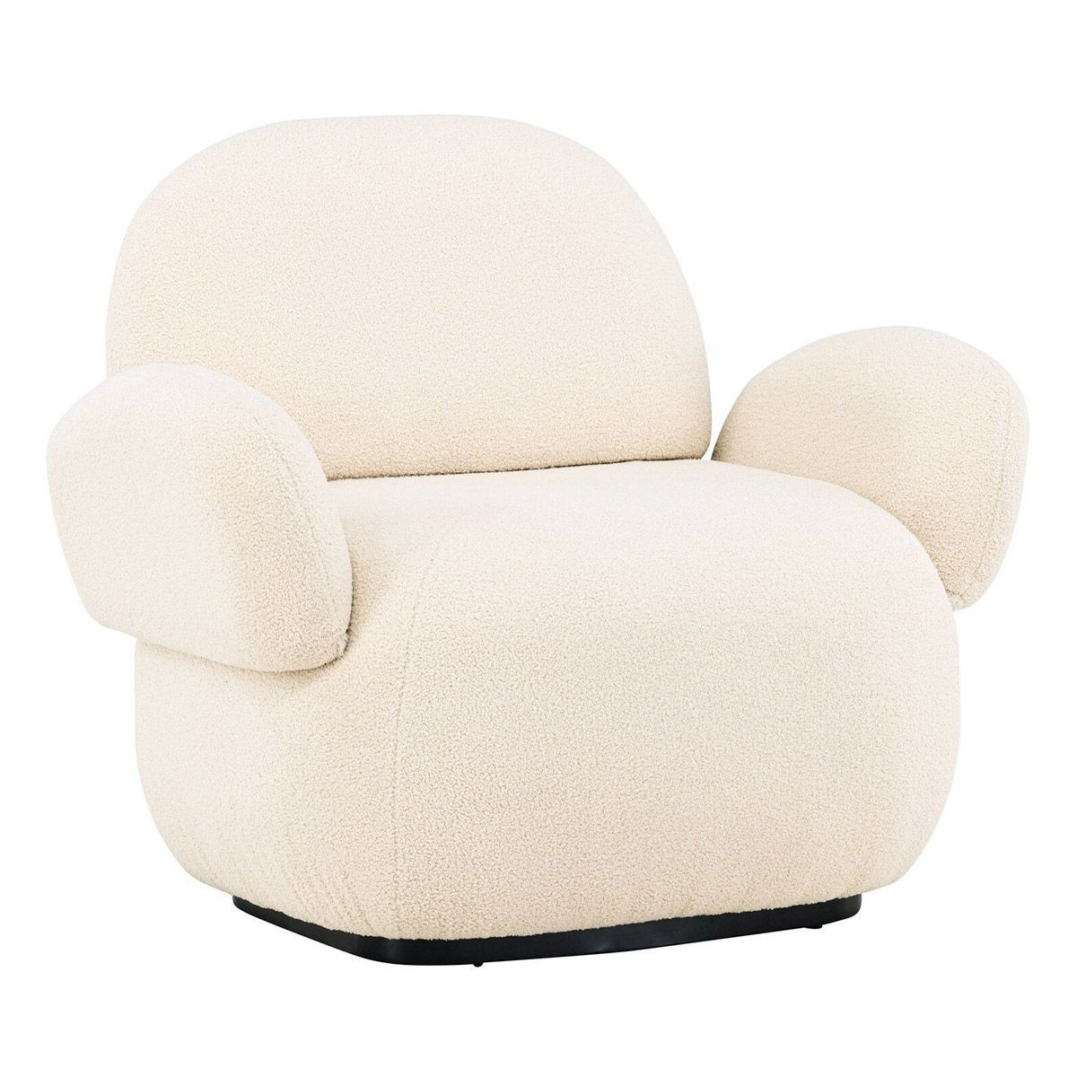 Fauteuil beige Sevilla 105cm en chenille anti fatigue pour le dos