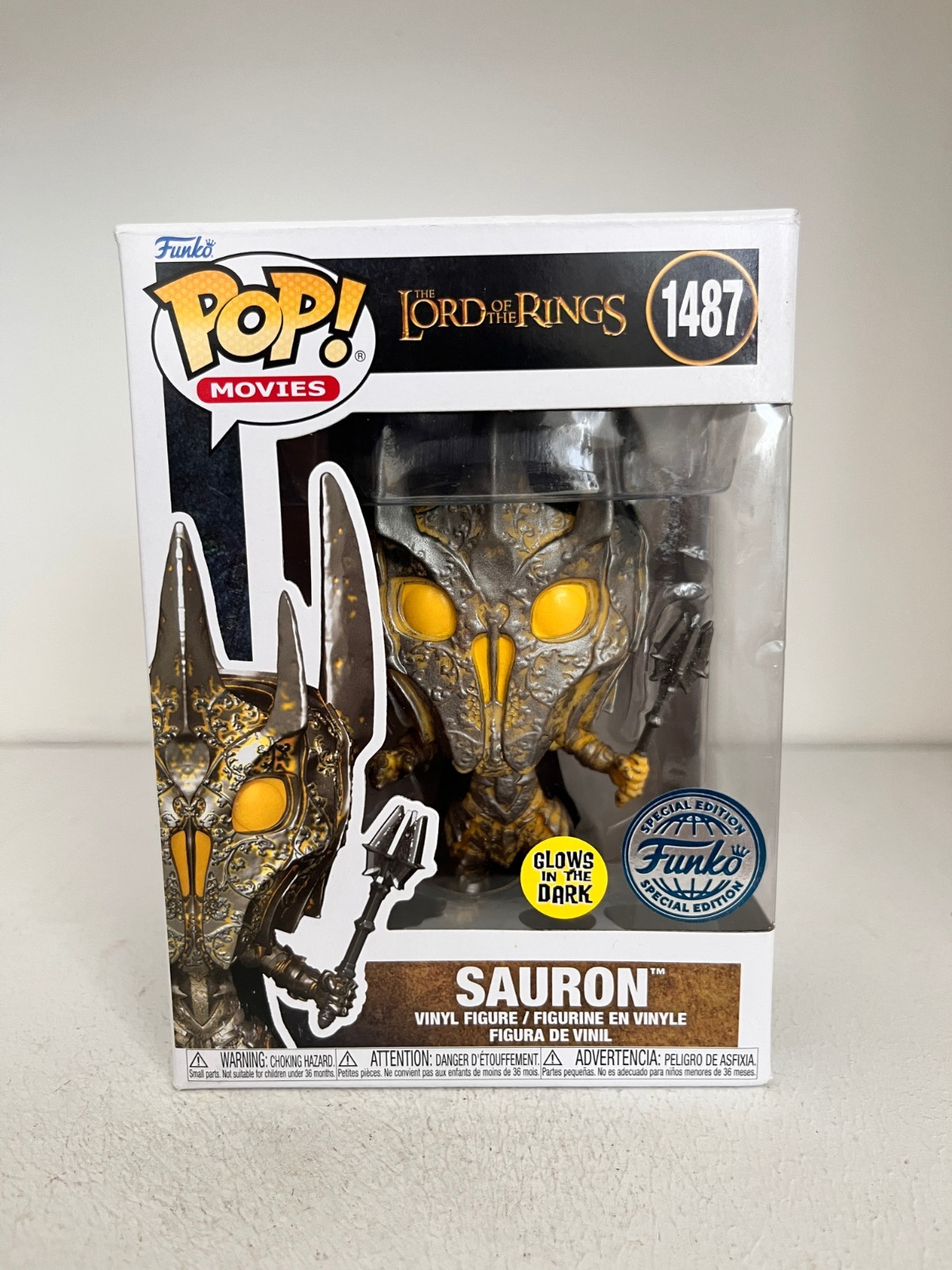 VINILO FUNKO POP #1487 FIGURA DE SAURÓN EL SEÑOR DE LOS ANILLOS SERIE DE PELÍCULAS BRILLA EN LA OSCURIDAD