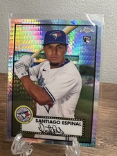 🔥Topps Chrome Platinum Prism Refractor Santiago Espinal RC #96 Blue Jays🔥