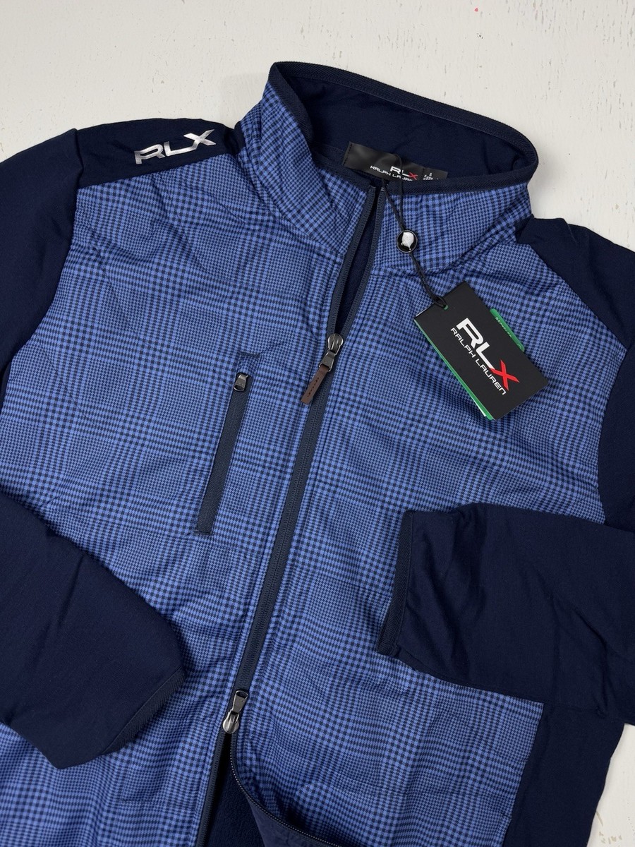 RLX Ralph Lauren Men Size Large Hybrid Golf Jacket Wool Blend Navy