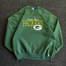 Vintage Green Bay Packers Crewneck Sweatshirt Russell XL Made in USA Embroidered