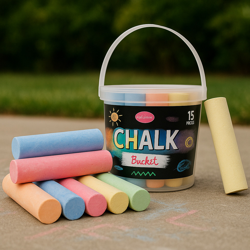 Playground Jumbo Chalk Tub – 15 Coloured Pieces for Kids Outdoor Drawing