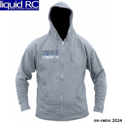 Tekno RC HOODIE07XXL Tekno RC Zippered Hoodie (Stacked Logo Gray) Xxl