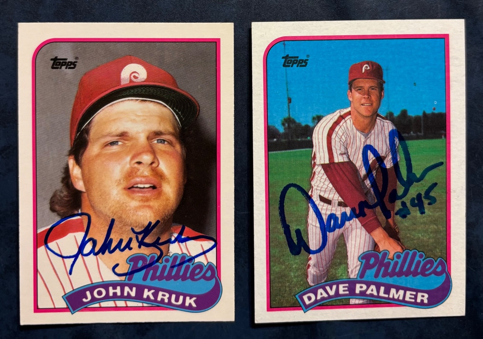 DAVE PALMER (ONLY) autograph 1989 TOPPS signed card PHILLIES 89
