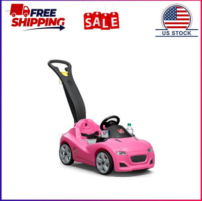 Step2 Whisper Ride Cruiser Pink Toddler Push Car and Ride-On for Toddlers