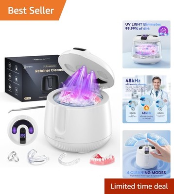 Versatile Ultrasonic Dental Cleaner for Aligners, Dentures & Jewelry - 4 Modes