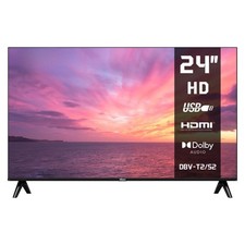 24 Zoll HD LED Fernseher DVB S2 T2 C HDMI USB Dolby Audio Schwarz Nicht Smart