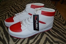 BRAND NEW Red White FUBU Heritage Shoes Hi Tops Men's Size 13 Shoe Top