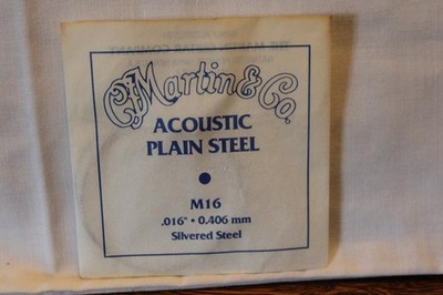 Martin & Co. Acoustic Plain Steel M16 Guitar String .016'' -0.406 mm