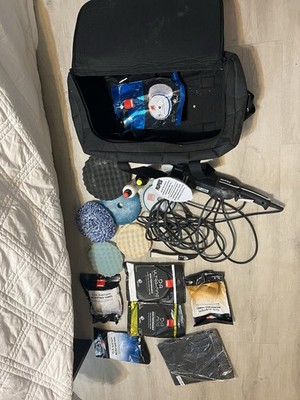 Rupes LHR21III BigFoot Random Orbital Polisher Kit Barely Used-With Pads,Bag&Acc