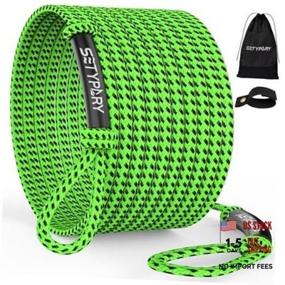 4-6K 60FT Boat Tow Rope for Tubing, Fits 1-4 Person Towable Green & Black 4K
