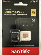 SanDisk Extreme PLUS 512GB microSDXC UHS-I Memory SDSQXBD-512G-AN6MA New