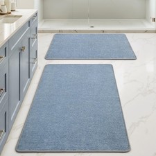 Miulee Set Of 2 Ultra Thin Bathroom Rugs Rubber Bath Mats For Bathroom Non Slip