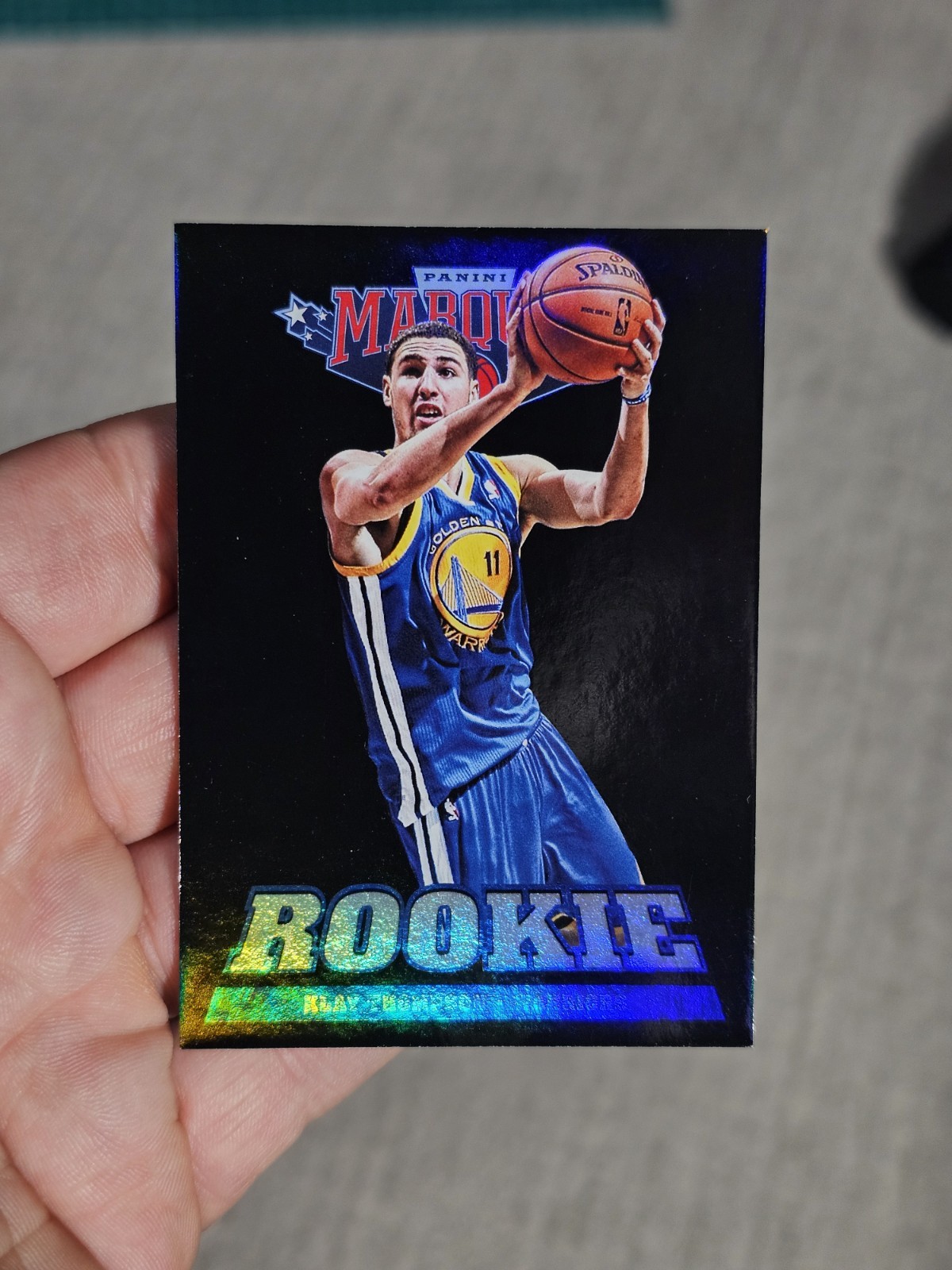 KLAY THOMPSON 2012-13 Panini Marquee Rookie RC #243 BLACK HOLOBOARD SP Warriors