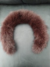 Real Fox Fur hood trim in brown color.
