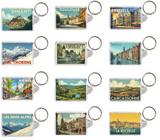 Various Belgium & France  - Fun Double Sided Large Keyring Gift/Present/Souvenir