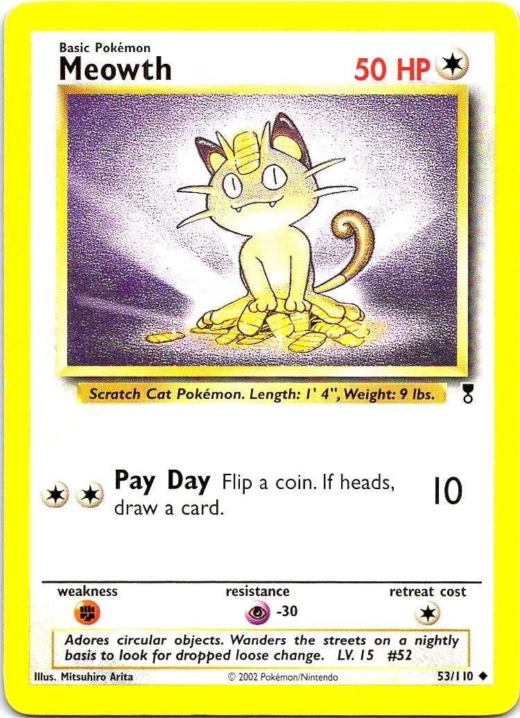 Meowth 53/110 Uncommon Legendary Collection Pokemon Near Mint