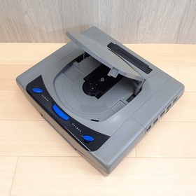 Sega Saturn Console with HORI Fighting Stick 2 controllers & 4 games Japan Gray