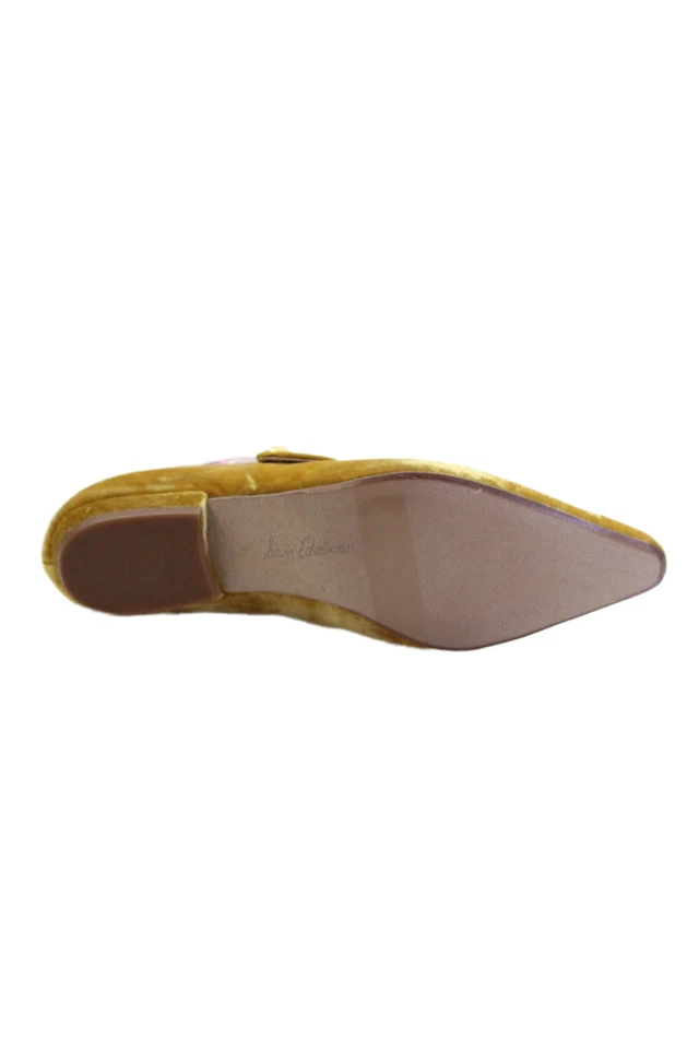 Sam Edelman Mujer Terciopelo Punta Jene Ballet Pisos Amarillo Talla 7 Mediano Foto 4 de 4