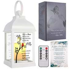 Memorial Lantern with Card - Sympathy Gift for Loss of Mom/Dad/Loved One, Ber...
