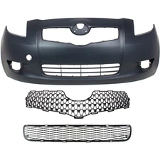 Front Bumper Cover Kit Includes 2-Grilles For 2007-2008 Toyota Yaris