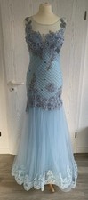 Ballkleid, Hochzeitskleid, Abi,  Lang Hellbla...