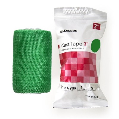 McKesson Cast Tape 3 Inch X 12 Foot Fiberglass Green 115-3G 10 Ct