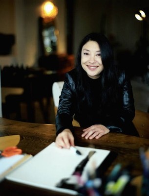 French fashion designer Barbara Bui at home near Paris Old Photo 4