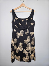 TALBOTS Butterfly Dress 12 Petite Sleeveless A Line Sheath Fairy Y2K Whimsical